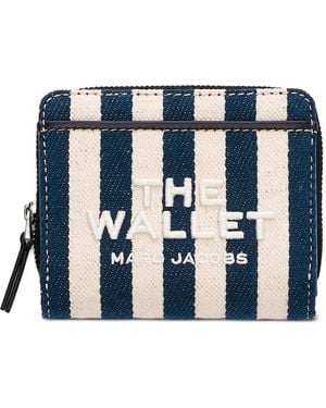 Marc Jacobs The Wallet Striped Canvas Compact Wallet - Blue