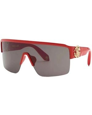 Roberto Cavalli Logo-Plaque Sunglasses - Red