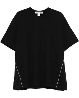 Comme des Garçons T-Shirt En Coton À Fermeture Zippée - Black