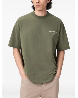 AllSaints Camiseta Underground Oversize De Algodón - Verde