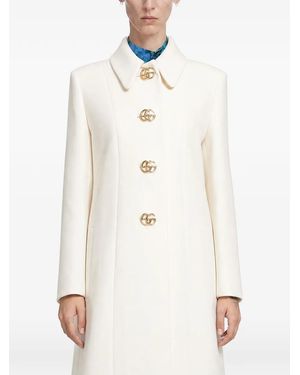 Gucci Double G Wool Coat - White