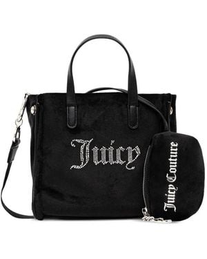 Juicy Couture Rhinestone-Logo Tote Bag - Black