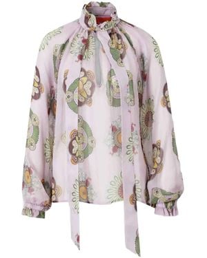 La DoubleJ Floral-Print Blouse - Purple