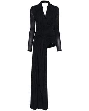 Balenciaga Draped Knot Mini Dress - Black
