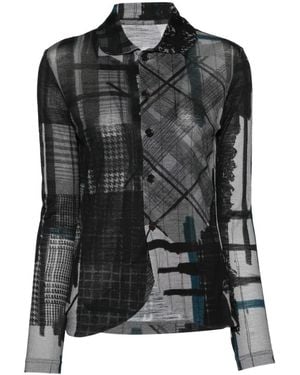 Y's Yohji Yamamoto All-Over Graphic-Print Shirt - Black