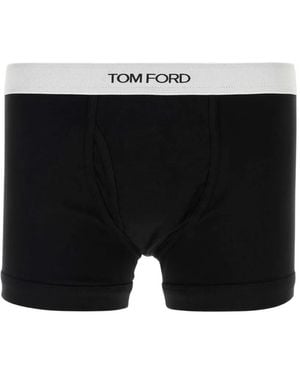 Tom Ford Logo-Waistband Boxers - Black