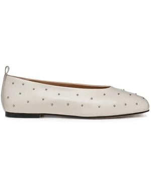 Geox Marsilea Stud-Embellished Leather Ballet Flats - White