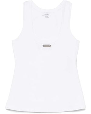 McQueen Logo-Plaque Tank Top - White