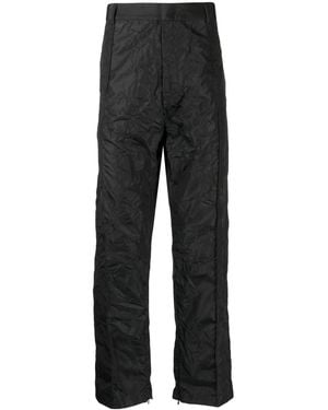 424 Crease-Effect Straight-Leg Trousers - Black