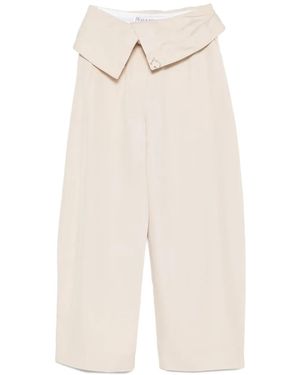 JW Anderson Fold-Over Wide-Leg Trousers - White