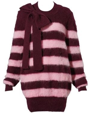 Andrej Gronau Bow-Detail Striped Sweater - Red