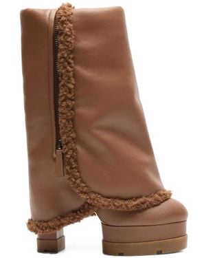 Casadei Botas Nancy Winnipeg Con Ribete De Pelo Artificial - Marrón