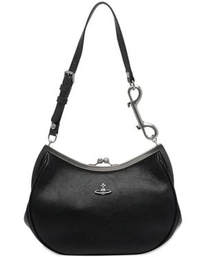 Vivienne Westwood Orb-Plaque Shoulder Bag - Black