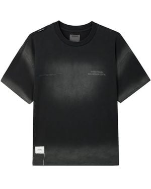 Musium Div. Faded-Effect Logo-Print T-Shirt - Black