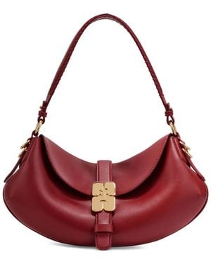 Ganni Buckle Shoulder Bag - Red