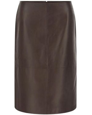 Antonelli Jupe Mi-Longue À Fermeture Zippée - Marron