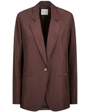 forte_forte Butto-Fastening Blazer - Brown