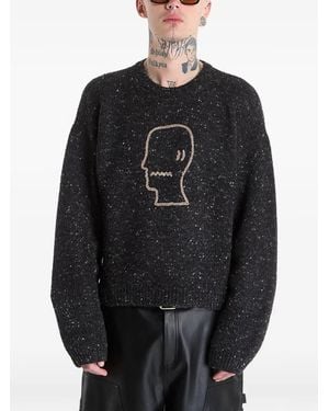 Brain Dead Logo-Embroidered Sweater - Black