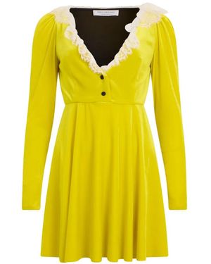 Philosophy Di Lorenzo Serafini Lace-Trim Mini Dress - Yellow