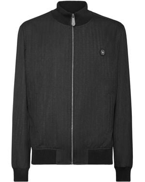 Philipp Plein Wool Bomber Jacket - Black