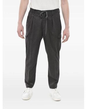 Paolo Pecora Pleated-Detailing Drawstring-Fastening Tailored-Design Pants - Black