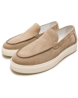 Poche Paris Suede Slip-On Loafers - Natural
