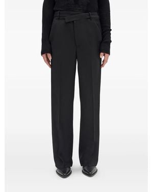 Ann Demeulemeester Wrap-Front Wool Pants - Black