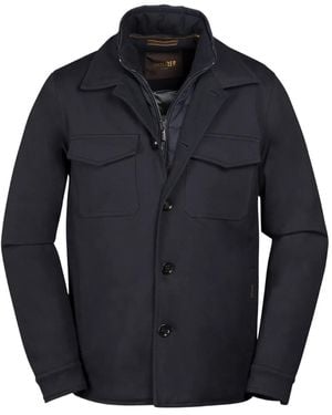 Moorer Torquato-Tz Button Flap Pocket Jacket - Blue