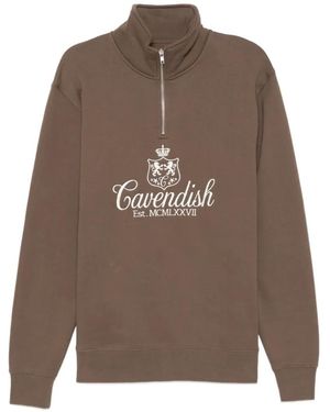 CAVENDISH® Logo-Embroidered Sweatshirt - Brown