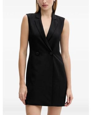 ARMANI EXCHANGE V-Neck Double-Breasted Mini Dress - Black