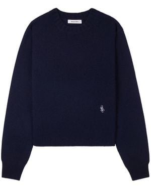 Sporty & Rich Pull En Maille Jacquard - Blue