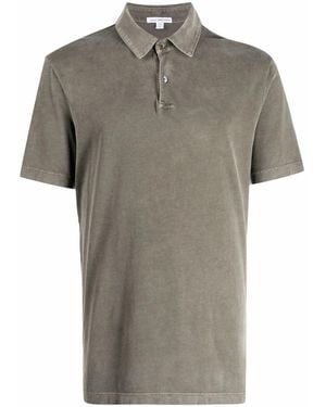 James Perse Short-Sleeved Supima Cotton Polo Shirt - Grey