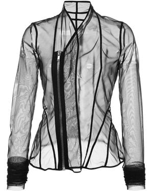 Rick Owens Sheer Fitted Jacket - Black
