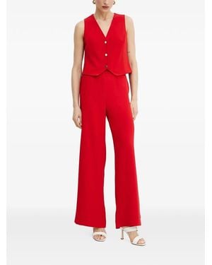 Morgan Top Met V-Hals En Knoop - Rood