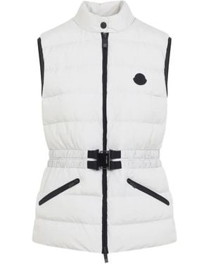 Moncler Belted Quilted Gilet - White