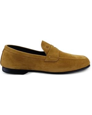 Fabi Logo-Embroidered Penny Loafers - Brown