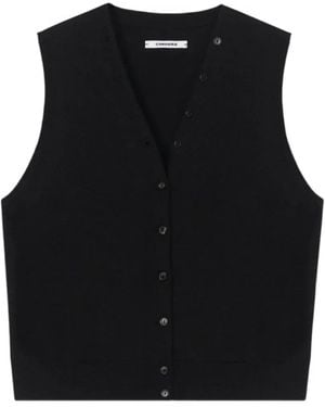 Cordera Button-Up Knitted Waistcoat - Black