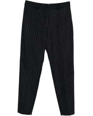 Barena Pantalon En Laine À Fines Rayures - Bleu