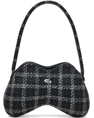 DIESEL Double-D houndstooth shoulder bag - Schwarz
