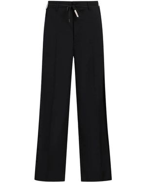 Marni Pantaloni Con Dettagli A Righe - Nero