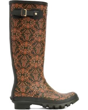 Barbour Pineapple Print Rain Boots - ブラウン