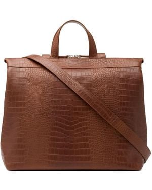 Marsèll Borso Croc-Embossed Tote Bag - Brown