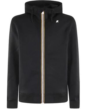 K-Way Rainer Spacer Logo-Print Zip-Up Hooded Jacket - Black
