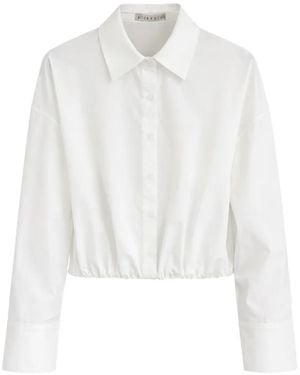 Alice + Olivia Tobie Button-Fastening Relaxed-Fit Crop Shirt - White