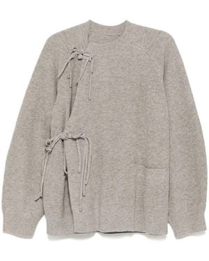 JNBY Rounded-Collar Cardigan - Gray