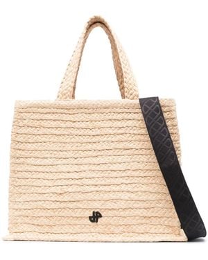 トートバッグ PATOU small JP monogram trapeze-design tote bag Patou Small JP Monogram trapeze-design Tote Bag | Neutrals