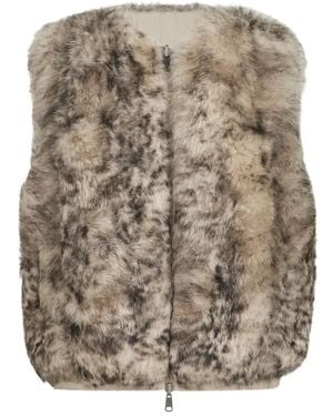 Brunello Cucinelli Lynx-Effect Shearling Reversible Vest - Natural