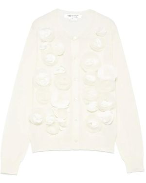 Comme des Garçons Flower Cardigan - White