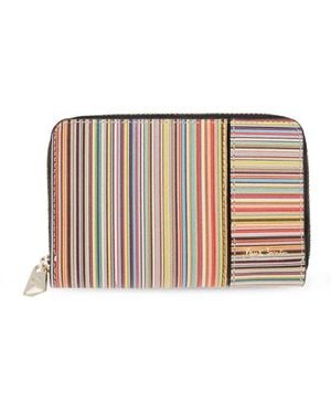 Paul Smith Portafoglio A Righe - Bianco