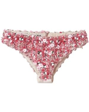 Miu Miu Bragas Slip-On Con Lentejuelas - Rosa
